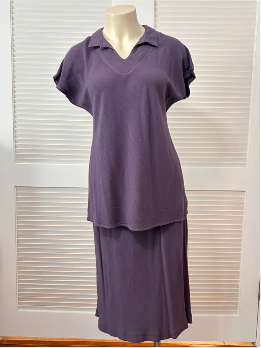 Nomads of the Desert Purple Cotton Rayon 2-Piece Tunic & Skirt Set Large